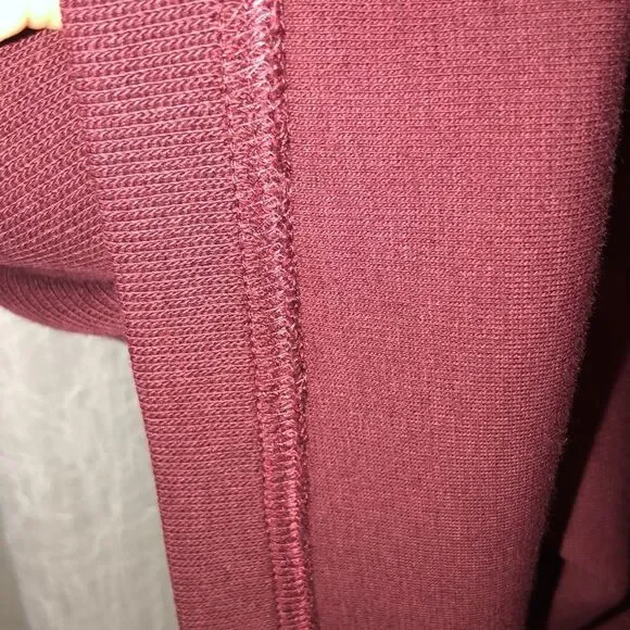Nautica XL Burgundy with Navy Details Cotton Knit Quarter Zip Pullover